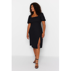 Trendyol Curve Black Knitted Dress with a Slit