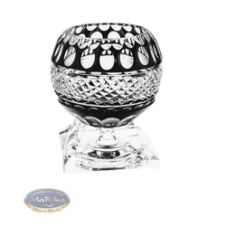 Marika crystal Elegantni kristalni svečnik olivno rdeč, črne barve 15 cm
