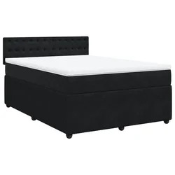Vidaxl Box spring posteljni z vzmetnico črn 140x190 cm žamet