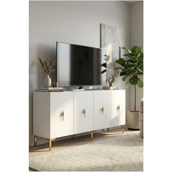 Hanah Home komoda Salkim 150, 150 cm, zlatna / bela