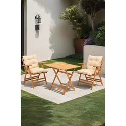 Hanah Home Baštenski set 2 stolice i stočić Bež