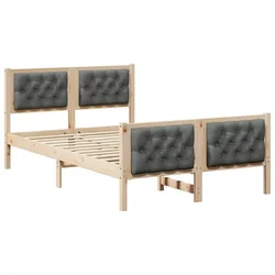Vidaxl Konstrukcija postelje z vzglavjem Temno siva 135 x 190 cm