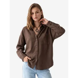 MixRay Bluza Hemden temno rjava