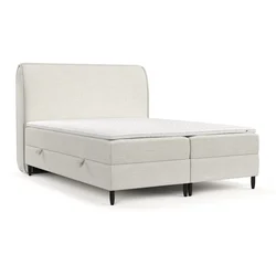 Kremno bela boxspring postelja s prostorom za shranjevanje 140x200 cm Melba – Maison de Reve