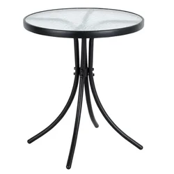 Stočić O60X70cm metal/staklo crni