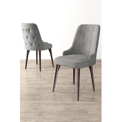 Hanah Home Set stolica Newa, 46x94x46 cm, 4 komada, Sivo-braon