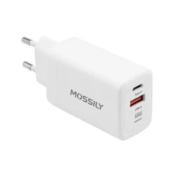 Mossily Punjač JT-G65Q, USB-A + Type-C, 65W PD + QC 3.0, Beli