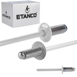 Aluminijaste odprte zakovice 4,8x10 mm RAL 9010