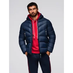 Ombre Mens long quilted jacket with large pockets - beige