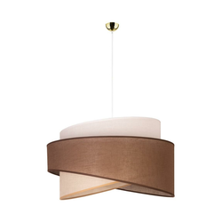 Duolla - Luster na sajli BROOKLYN 1xE27/40W/230V, prečnik 50 cm, braon/bež/bela