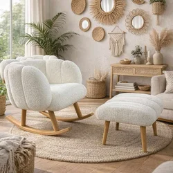 ATELIER DEL SOFA Fotelja i tabure Lotus White