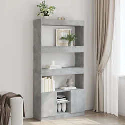 Visoka komoda siva boja betona 92x33x180 cm konstruirano drvo
