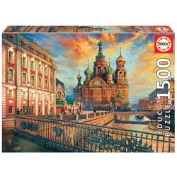 Puzzle Saint Petersburg Educa 1500 dielov + Fix puzzle lepidlo EDU18501