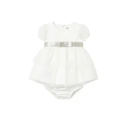 Mayoral Elegantna obleka 1882 Bela Regular Fit