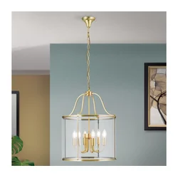 Orion - Luster na lancu BRUNO 6xE14/40W/230V prečnik 43 cm zlatni