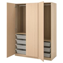 PAX / FORSAND Garderober, belo b. im. hrastovine/belo b. im. hrastovine, 150x60x201 cm