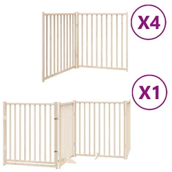 Vrata za pse s vratašcima 12 panela sklopiva 960 cm drvo topole