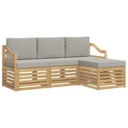 Set vanjskih sofa 4 pcs Bijela i svjetlosiva