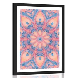 Plakat s paspartujem hipnotična Mandala - 30x45 black