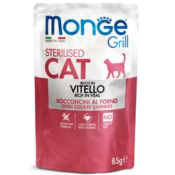 MONGE Sos za sterilisane mačke sa teletinom u želeu Grill grain free 85g