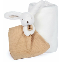 Doudou Darilni set happy rabbit karirasto in bež spalnica
