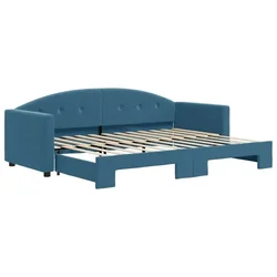 Vidaxl Izvlečna dnevna postelja modra 80x200 cm žamet