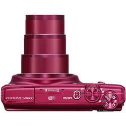 NIKON digitalni fotoaparat Coolpix S9600, rdeč