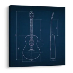 Slika moder načrt kitare - 50x50