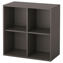 EKET Zidne spojene police s 4 odeljka, tamnosiva, 70x35x70 cm