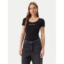 GUESS JEANS Bodi majica črna/bela
