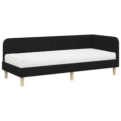 Vidaxl Kotna postelja Črna 80 x 200 cm blago