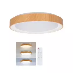 Brilagi - LED prigušiva stropna svetiljka FLOCO LED/48W/230V O 40 cm drvo/bela +daljinski upravljač