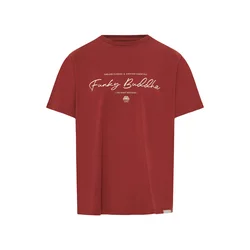Funky Buddha Majica  bordo / bela