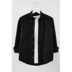 Trendyol Black Slim Fit Suede Winter Shirt