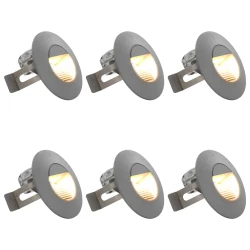 Vanjske LED zidne svjetiljke 6 kom 2 W srebrne okrugle