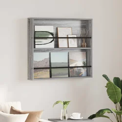 Polica za časopise s policom Zidne Siva Sonoma 80 x 12 x 70 cm