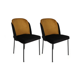 Hanah Home Set 2 trpezarijske stolice Kaki-Crni