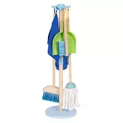 Eco Toys Dečiji drveni set za čišćenje, 7 komada