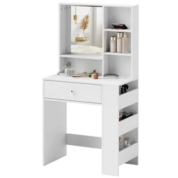 HOMCOM HOMCOM toaletna mizica iverna plošča 70D x 40Š x 137V cm bela, (5000242535)