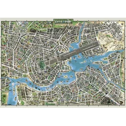 Heye puzzle 2000 pcs Map Art City of Pop 29844