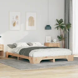 vidaXL Posteljni okvir s shranjevanjem Rjava 140 x 210 cm les