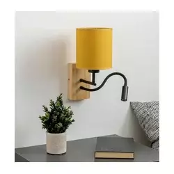 Brilagi - LED zidna lampa NUBILA WOOD 1xE27/25W/230V + LED/3W hrast/crna/žuta