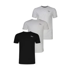 SikSilk Majica svetlo siva/črna/bela