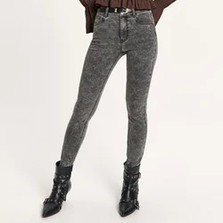Cropp - Skinny farmerke ispranog izgleda - tamno siva