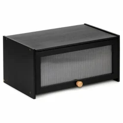 Vilde 229319 - Crna kutija za hleb od bambusa , 45x25x20cm
