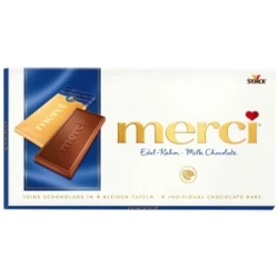 Čokoladne tablice z mlečno čokolado, Merci, 100 g