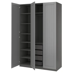 PAX / GULLABERG Kombinacija garderobera, tamnosiva/siva, 150x60x236 cm