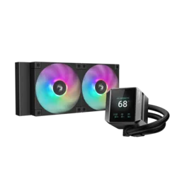 DEEPCOOL Komplet za tekočinsko hlajenje AIO Liquid Cooler MYSTIQUE 240 ARGB, 240mm, RGB, LCD, črn