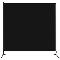 shumee vidaXL 1-delna sobna pregrada črna 175 x 180 cm