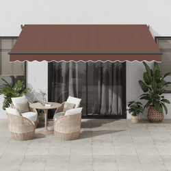 Vidaxl Avtomatsko zložljiva tenda rjava 400x300 cm